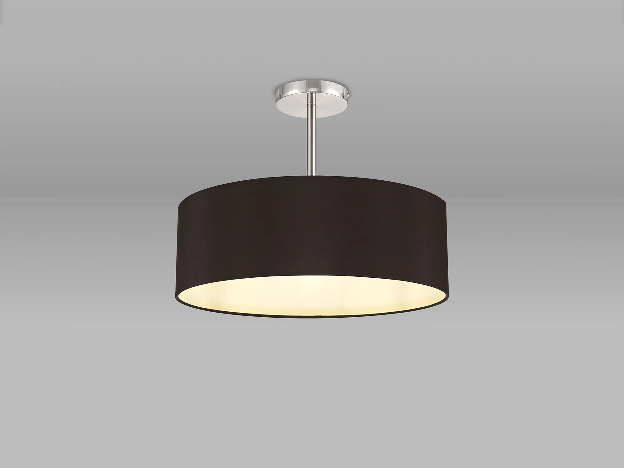 Baymont 45cm Semi Flush 5 Light Polished Chrome, Black/White DK0725  Deco Baymont CH BL